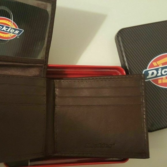 DICKIES Billfold Wallet Brown Leather STYLE 31IP220002 COLOR BROWN NEW IN TIN - Picture 4 of 12